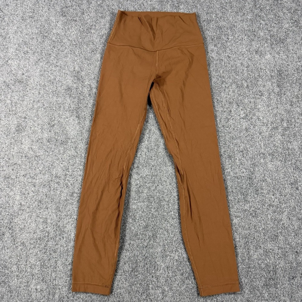 Lululemon Align Ribbed High Rise Pant Womens 4 Roasted Brown 25" Inseam